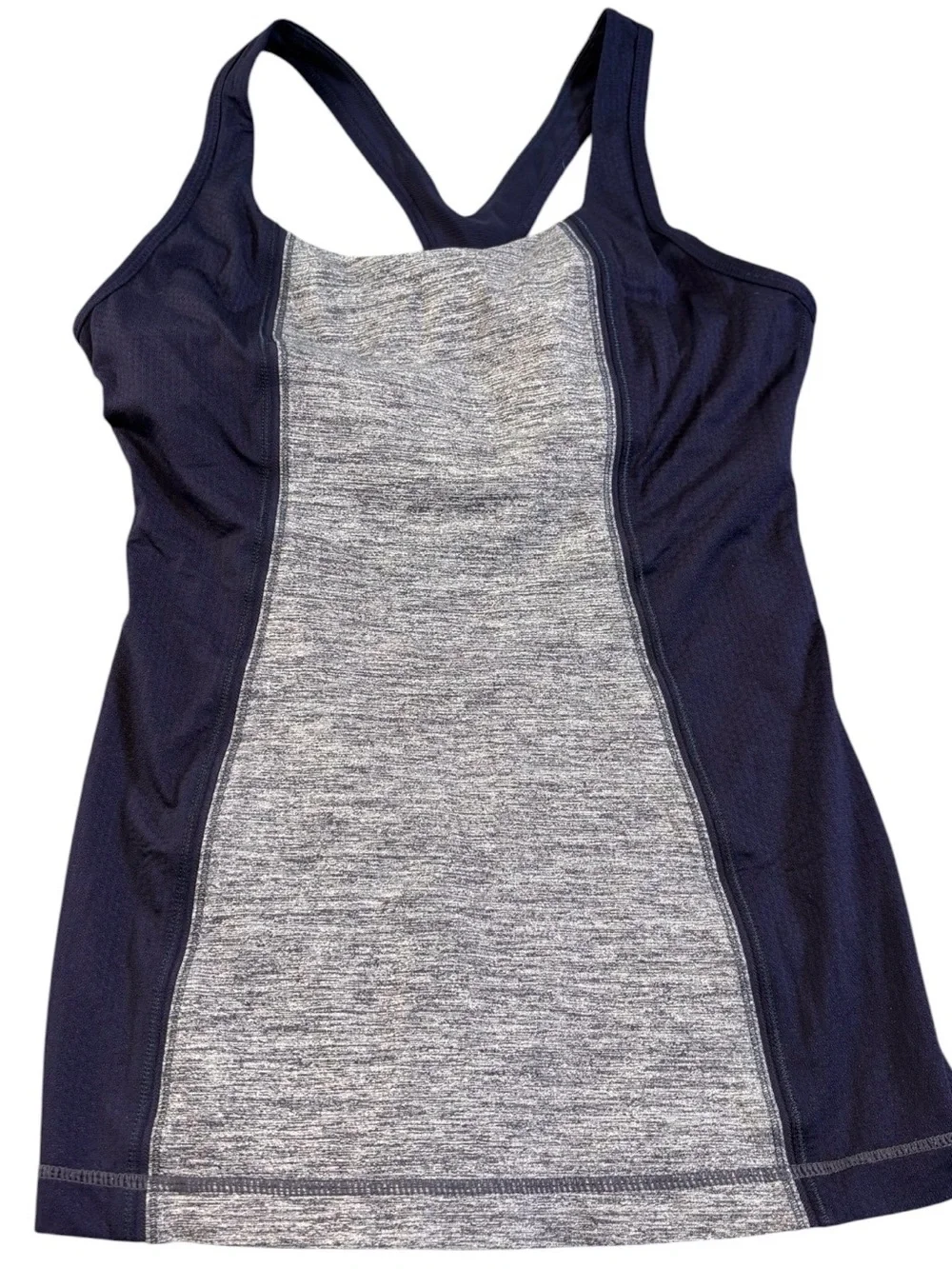 Lululemon Get Fit Tank Built In Bra Heathered Indigo Navy Racerback Size 6